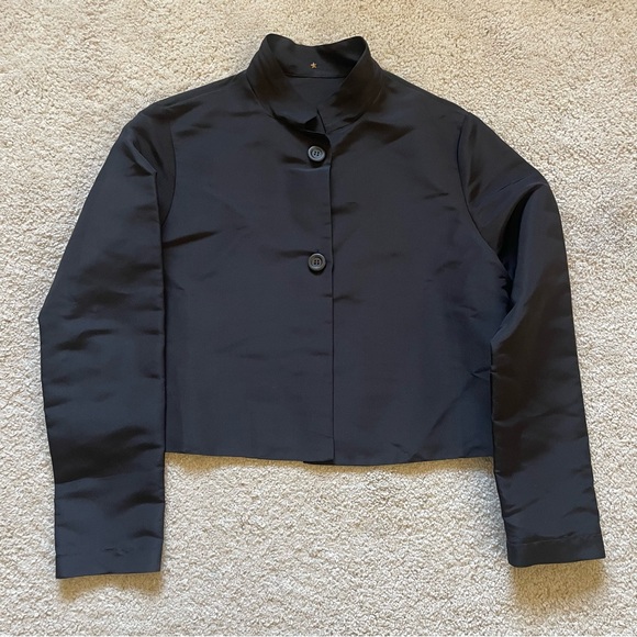 New! Peter Cohen silk black button down shirt size M